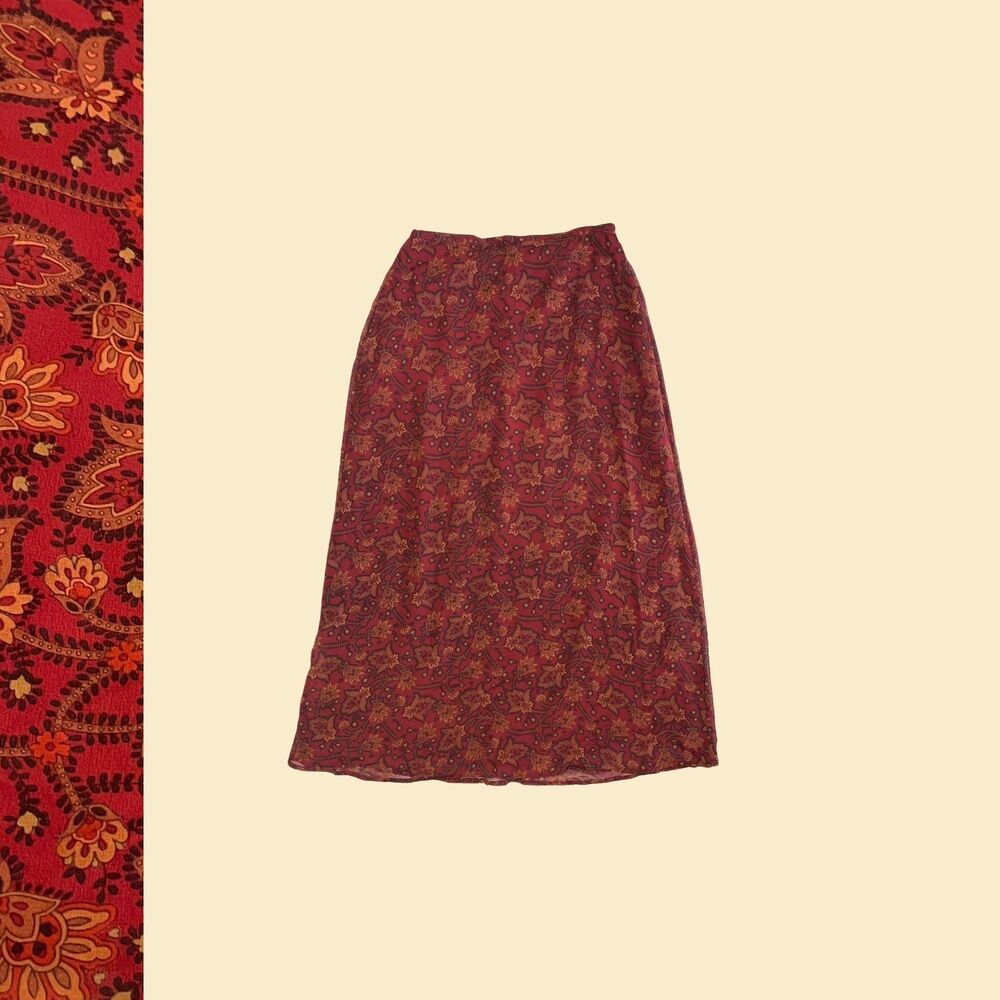 Vintage 90s burgundy 9/10 maxi skirt, Compagnie Internationale Express skirt